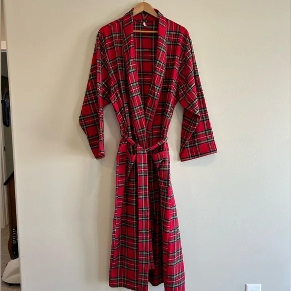 Pottery Barn Red Plaid Robe - Picture 3 of 7